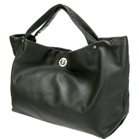 Kate Spade New York Top Handle black leather Bag Turn-Lock Closure at Top - Picture 6 of 16